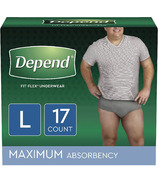 Depend FIT-FLEX Incontinence Underwear for Men Maximum Absorbency Large