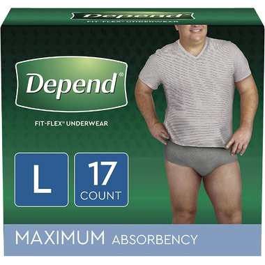 Depend FIT-FLEX Incontinence Underwear for Women, Disposable, Maximum  Absorbency, Large, Blush, 17 Count : Health & Household 