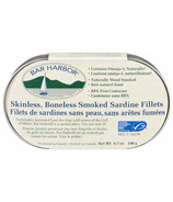 Filets de sardines fumées sans peau et sans os de Bar Harbor