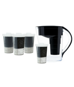 Santevia MINA Pitcher Black & Standard Filter Pack Bundle