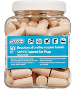 Option+ Soft Fit Tapered Ear Plugs Tan