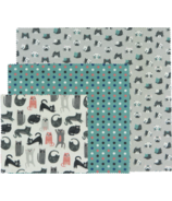 Now Designs Ecologie lot d'emballages en cire d'abeille à motifs de chats