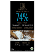 Moulin des Moines Tablette de chocolat noir biologique (74%) avec sel de mer