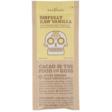 ChocoSol Sinfully Raw Vanilla Stone Ground Dark Chocolate ChocoSol Sinfully Raw Vanilla Stone Ground Dark Chocolate