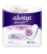 Always Discreet Incontinence Pads Sensitive Skin Pads Moderate Absorbency