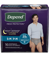 Depend Night Defense Men's Incontinence Underwear Small/Medium