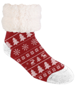 Pudus Classic Slipper Socks Cabin Christmas Red