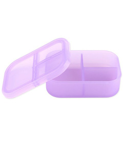 image of Bumkins Silicone Bento Box 3 Section Purple Jelly with sku:306355