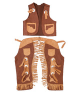 Great Pretenders Cowboy Vest and Chaps Brown Size 5-6