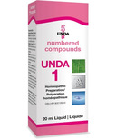 Composés numérotés UNDA préparation homéopathique UNDA 1