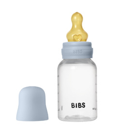 image of BIBS Round Latex Slow Flow Baby Bottle Baby Blue with sku:330236