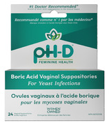 pH-D Feminine Health Boric Acid Vaginal Suppositories 600mg