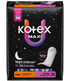 U by KOTEX Core Maxi Non-Winged Overnight Pads