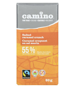 Camino 55% Cacao Salted Caramel Crunch Dark Chocolate Bar 