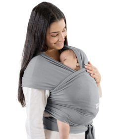Comfy Cubs Cotton Baby Wrap Carrier Soft & Secure Fit Slate Grey