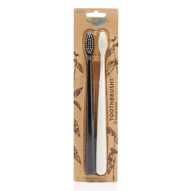 The Natural Family Co. Biodegradable Toothbrush Twin Pack The Natural Family Co. Biodegradable Toothbrush Twin Pack