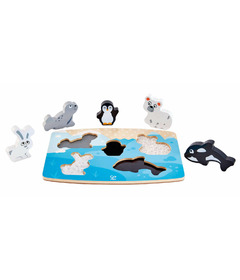 image of Hape Toys Polar Animal Tactile Puzzle with sku:147091