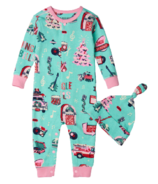 Little Blue House by Hatley Baby Coverall & Hat Teal Rocking Holidays 