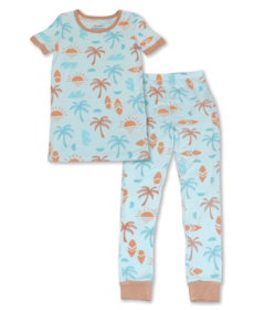 Silkberry Baby Bamboo Short Sleeve Pajama Set Sunny Shores
