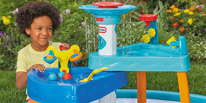 kid playing with Little Tikes Ultimate Water Play