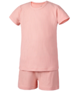 Ensemble pyjama côtelé à manches courtes en bambou Earth Baby Outfitters Rose