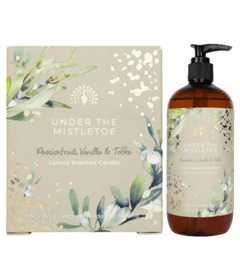 The English Soap Company Candle+Hand & Body Wash Under the Mistletoe Bundle