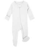 L'ovedbaby Organic Footed Zipper Jumpsuit White