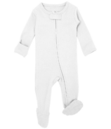 L'ovedbaby Organic Footed Zipper Jumpsuit White