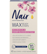 Nair Wax Ready Strips For Face & Bikini With Rice Bran Oil