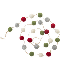 Guirlande de boules en feutre de l'arbre argenté