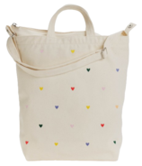 BAGGU Zip Duck Bag Embroidered Hearts