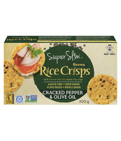 image of Want-Want Super Slim Brown Rice Crisps Black Pepper & Olive Oil with sku:340454