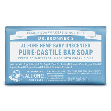 Dr. Bronner\'s Pure Castile Bar Soap Baby Unscented Dr. Bronner\'s Pure Castile Bar Soap Baby Unscented