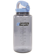 Nalgene Sustain Water Bottle Wide Mouth Grey with On the Fly Lid