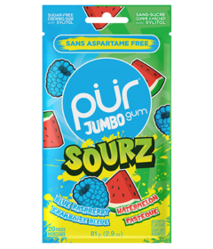 PUR Gum Jumbo Sourz Blue Raspberry & Watermelon