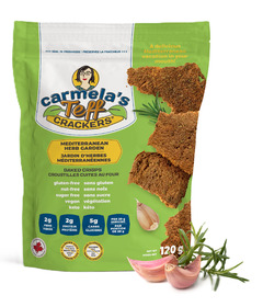 Carmela's Teff Crackers Baked Crisps Mediterranean Herb Garden