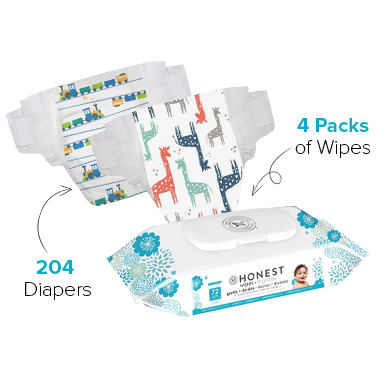 The Honest Company Trains & Giraffes Print Diapers & Wipes Bundle Size 3 The Honest Company Trains & Giraffes Print Diapers & Wipes Bundle Size 3