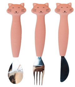 image of Trixie Silicone Cutlery Set Mrs. Cat with sku:328994