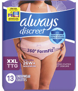Always Discreet Adult Incontinence Underwear for Women and Postpartum  Underwear, S/M, Up to 100% Bladder Leak Protection,, 32CT 