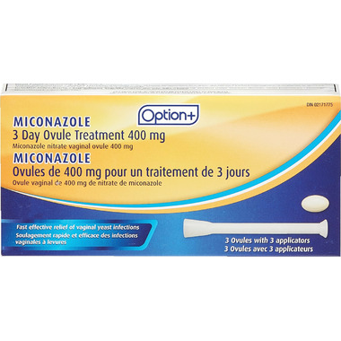 Buy Option+ Miconazole 3 Day Ovule Treatment 400mg at Well.ca | Free ...