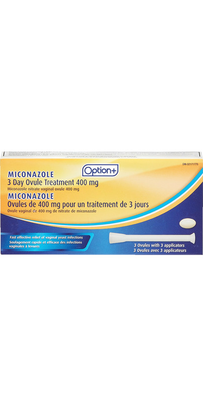 Buy Option+ Miconazole 3 Day Ovule Treatment 400mg at Well.ca | Free ...