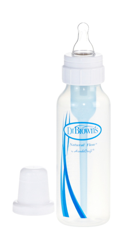 Dr. Brown's Natural Flow Wide-Neck Baby Bottle, 8 oz, 3 Ct, 0/Fl