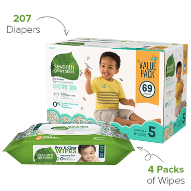 Seventh Generation Size 5 Diapers & Wipes Bundle Seventh Generation Size 5 Diapers & Wipes Bundle