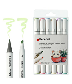 DeSerres Alcohol Dual-Tip Marker Set Pastel Colours