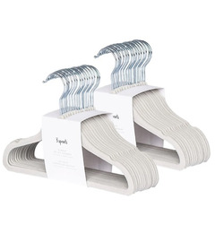 3 Sprouts Velvet Hangers Solid Gray