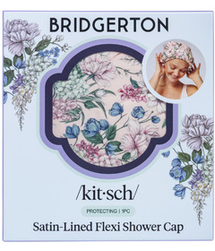 Kitsch x Bridgerton Satin-Lined Flexi Shower Cap Wisteria