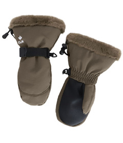 Calikids Mitten with Faux Fur Cuff Mocha