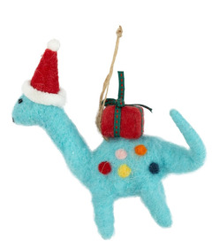 Silver Tree Felt Ornament Dinosaur with Gift