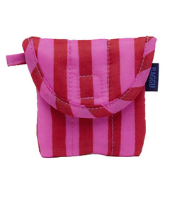 image of BAGGU Puffy Earbuds Case Pink & Red Painted Stripe with sku:320362
