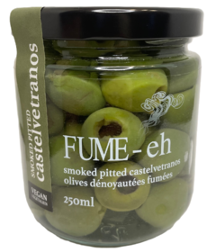 FUME-eh Smoked Pitted Castelvetranos Olives